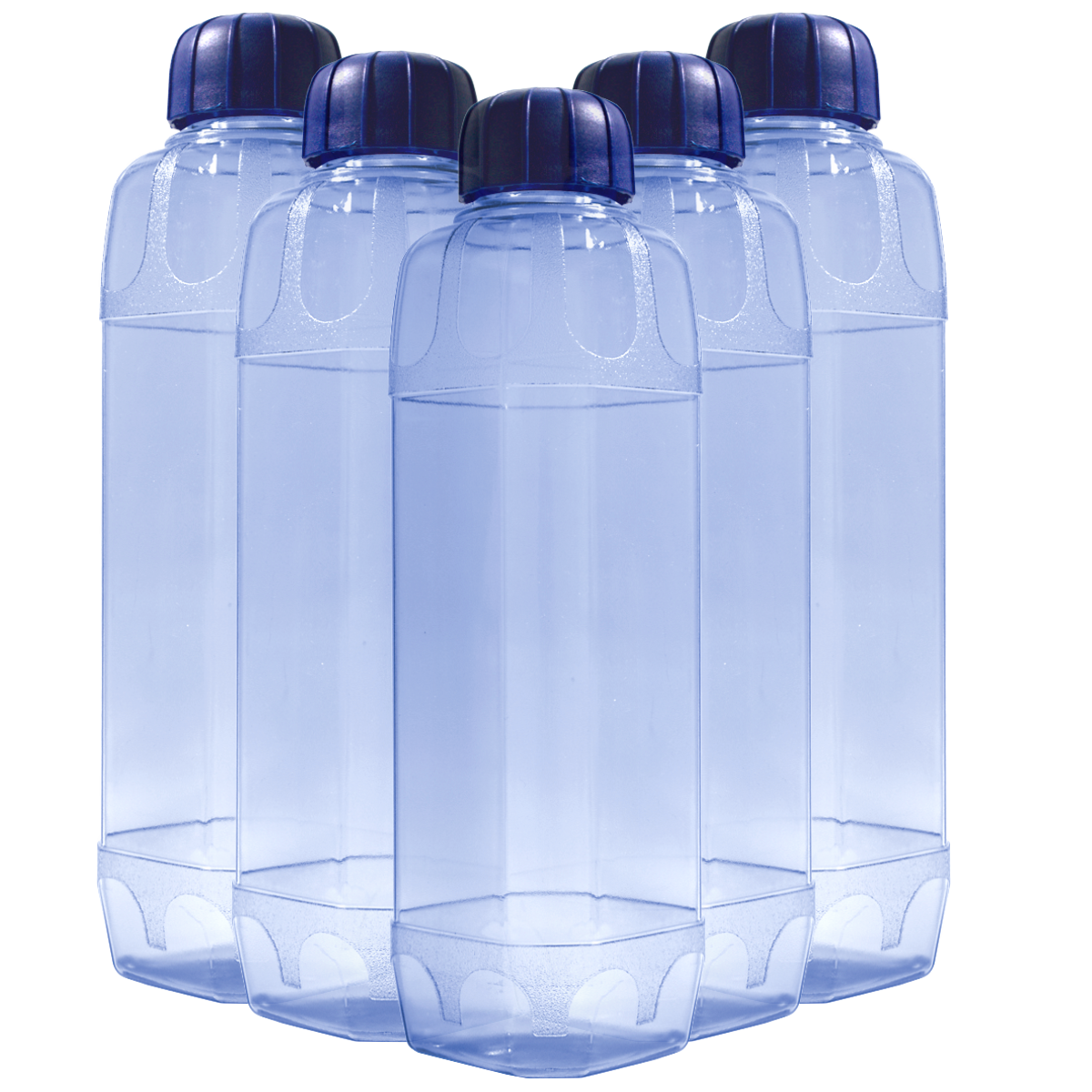 Tritan-Trinkflasche Blue Line Set eckig 1000ml